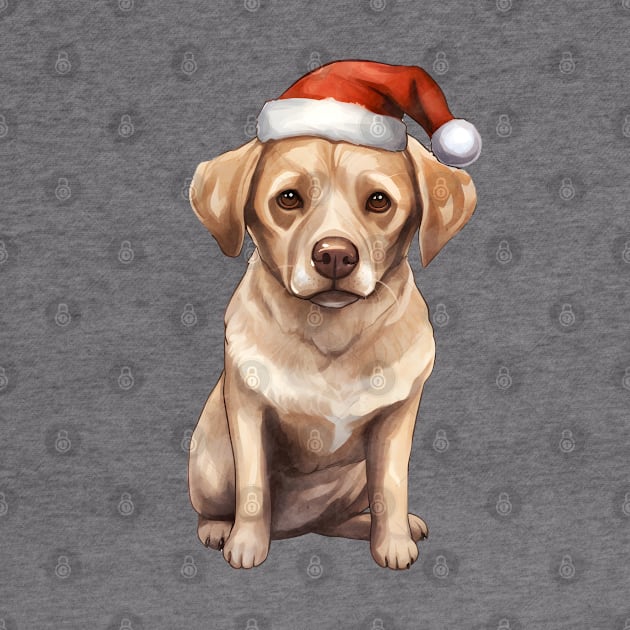 Labrador Retriever Dog in Santa Hat by Chromatic Fusion Studio